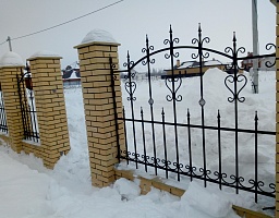 Забор с коваными вставками в Ягодном